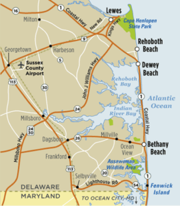 Map of Delaware Beaches