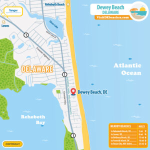 Map of Dewey Beach, Delaware | Visit DE Beaches