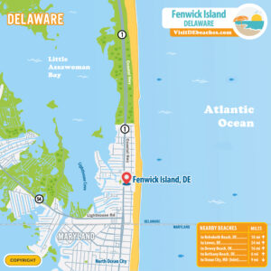 Map of Fenwick Island, Delaware | Visit DE Beaches